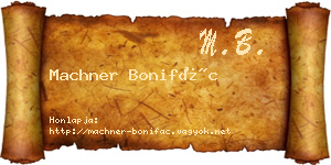 Machner Bonifác névjegykártya